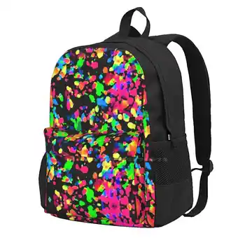 Blacklight Neon Paint Splatter Escola Sacos De Viagem Backpack Do Laptop Do Splatter Neon Blacklight Trippy Funky Moda Colorida Brilhante
