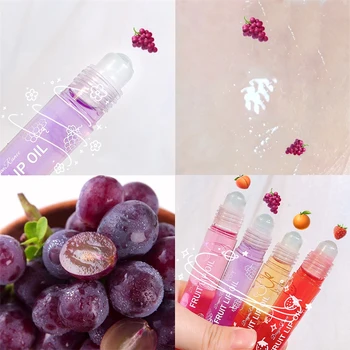 Frutas frescas Roll-on Lip Balm Lip Makeup Primer Hidratante Transparente Clara Lábio Óleo de Longa Duração Hidratante Lip Gloss Cosméticos