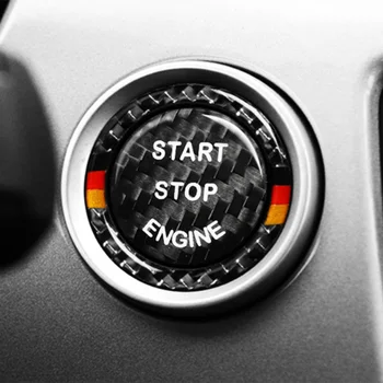 Interior de Fibra de Carbono, Motor de Carro Start Stop Chave de Ignição Anel Adesivo Para BMW Série 3 E90E92E93Z4E89 auto acessórios hxh