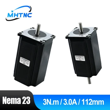MHTNC Nema23 57HS112 Motor de Passo 2 fase 4-Leva-3N.m 3A 112 milímetros de comprimento D 6,35 mm/8 mm de eixo Para CNC Impressora 3D Monitor de Equipamentos