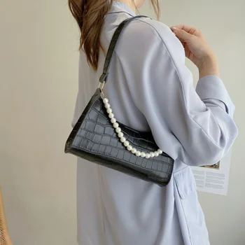 Moda Crocodilo Padrão Saco de Mulheres Popular PU Couro Bolsa de Ombro de Luxo Designer Textura Fivela de Bolsas para Mulheres de 2023