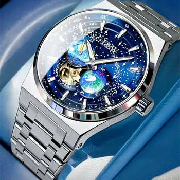 Montre Homme CARNAVAL de Luxo Homens Relógio Mecânico Moda Automático do Relógio de Pulso Para Homens Safira 50M à prova d'água Luminosa 2023