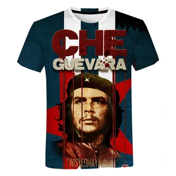 Mundo de Celebridades Líder Revolucionário Cubano Che Guevara Livre Liberdade Combatente da Liberdade de Impressão 3D T-shirt Homens Mulheres Streetwear
