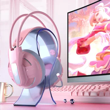 Nova X2 Menina cor-de-Rosa Fone de ouvido com Fio do Computador Fones de ouvido interno 7.1 Canal Independente Jogo de Música hi-fi Fones de ouvido com Cancelamento de Ruído