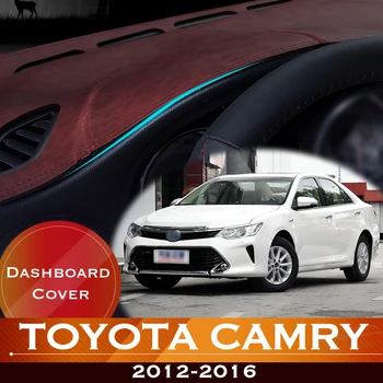 Para Toyota Camry 50 XV50 2012~2016 Painel do Carro Evite a Luz Pad Instrumento Plataforma Secretária de Capa de Couro Anti-Derrapante Traço Mat