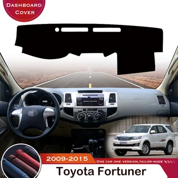Para a Toyota Fortuner 2009~2015 AN50 AN60 Hilux SW4 SR5 Painel do Automóvel Tapete Pad Tapete Anti-UV, Anti-derrapante de Carro, Capa de Couro