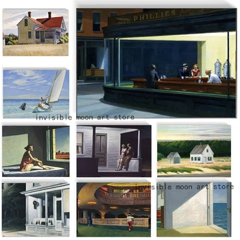 Resumo De Edward Hopper Obras Quartos De Mar/Madrugada De Domingo Arte Cartazes Tela De Pintura De Parede Impressões De Imagens De Decoração De Casa