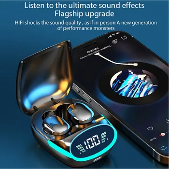 TWS Fones de ouvido sem Fio Bluetooth Fone de ouvido 5.1 TG06 HD com Som Estéreo, Fone de ouvido Com caixa-carregador