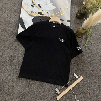 Yohji Y-3 Yamamoto 23SS Homens Casual Superior de Letras Assinatura de Impressão Solta Verão, Esportes, Moda T-shirt