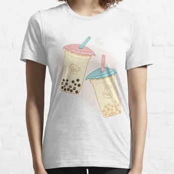 chá da bolha conjunto T-Shirt de Mulher roupa de Mulher da moda de t-shirts para mulheres de ajuste solto